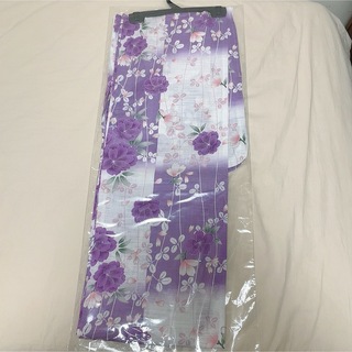 【未使用、タグ付き】ゆかた　浴衣　紫　パープル　花柄　フラワー(浴衣)