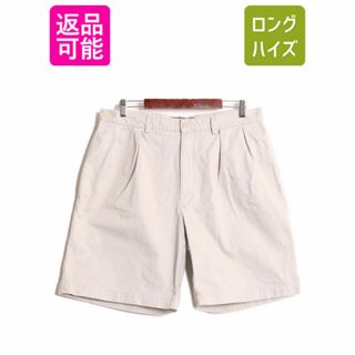 ラルフローレン(Ralph Lauren)の90s ポロ ラルフローレン コットン チノ ショートパンツ メンズ 36 90年代 オールド 短パン ツータック ショーツ ワンポイント アイボリー(ショートパンツ)