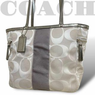 コーチ(COACH)の【コーチ】13280 ハンドバッグ トート シグネチャー  シルバー(トートバッグ)