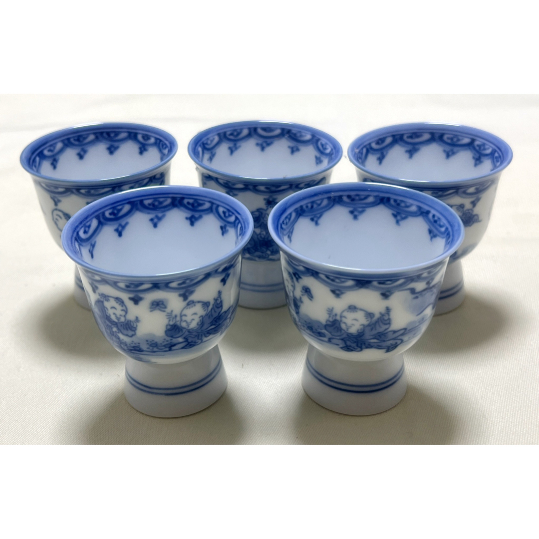 2020三川内焼 平戸松山作 献上唐子絵 酒器セット 徳利2客 猪口5 2020三川内焼 平戸松山作 献上唐子絵 酒器セット 徳利2客 猪口5