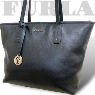 Furla - 美品【FURLA】トートバッグ A4 ビジネス 通勤通学 ネイビー チャーム