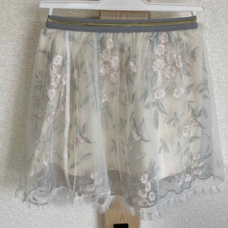 花柄刺繍チュールスカート　110(スカート)