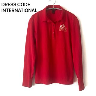 DRESS CODE INTERNATIONAL ポロシャツ　36  レッド　赤(ポロシャツ)