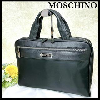 モスキーノ(MOSCHINO)の☆希少☆モスキーノ ブリーフケース ナイロン×レザー ブラック ビジネス PC(ビジネスバッグ)