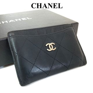 シャネル(CHANEL)のシャネル　マトラッセ　ブラック　パスケース　カードケース　名刺入れ　通勤　通学(名刺入れ/定期入れ)