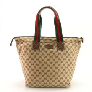 Gucci - 美品 グッチ GGキャンバス シェリー ライン 134231 1669 レザー トート バッグ 肩掛け ショルダー ハンド A4 レディース EHM AC6-6