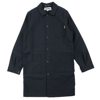 コムデギャルソン(COMME des GARCONS)のコムデギャルソン ル・ラブルール Le LABOUREUR 2018年製 SZ-J009 ショップコート バックプリント ワーク コート ユニセックス サイズ S ブラック ホワイト 黒 白 フランス製 COMME des GARCONS(その他)