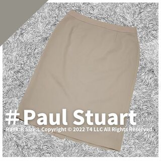 Paul Stuart 膝丈スカート 8 日本製 キュプラ 毛 ✓2077(ひざ丈スカート)