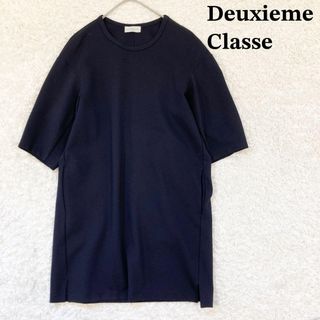 ドゥーズィエムクラス(DEUXIEME CLASSE)のドゥーズィエムクラス　ドロップショルダーワンピース　ネイビー　半袖　春夏(ひざ丈ワンピース)