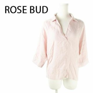 ローズバッド(ROSE BUD)のローズバッド シャツ スキッパー 七分袖 F ピンク 220831AO1A(シャツ/ブラウス(長袖/七分))