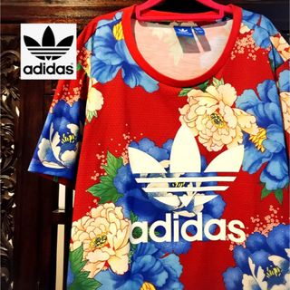 アディダス(adidas)のアディダス ファーム 牡丹 和柄 花柄 Tシャツ ジャージ レギンス タンク(Tシャツ(半袖/袖なし))