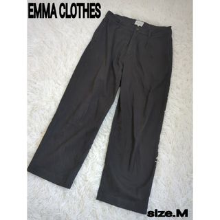 エマクローズ(EMMA CLOTHES)の美品　EMMA CLOTHES ワイドデニムパンツ　M 1タック　黒　メンズ(デニム/ジーンズ)