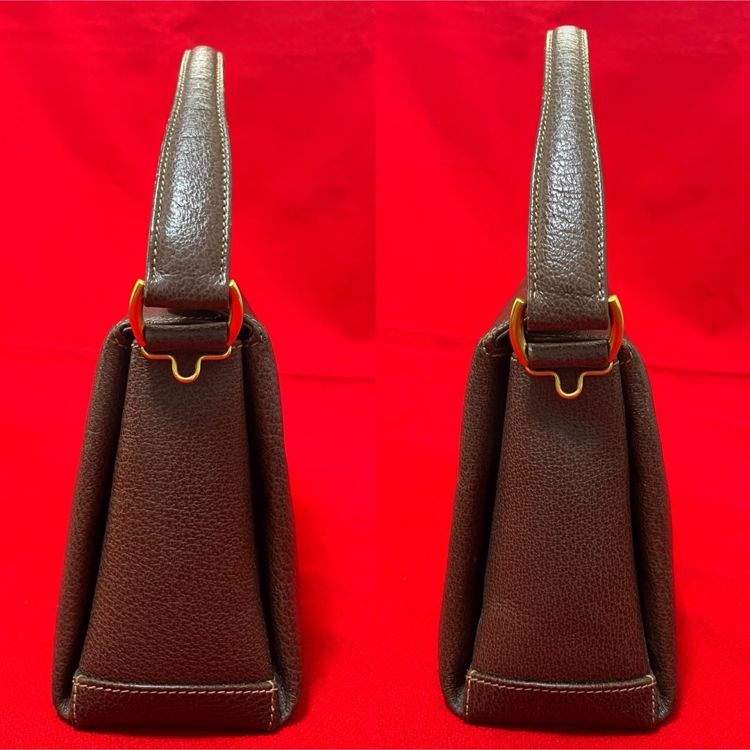 希少】 GUCCI グッチ ターンロック バッグ バンブー シボ革 ブラウン 金 希少】 GUCCI グッチ ターンロック バッグ バンブー シボ革 ブラウン 金