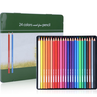 色鉛筆 24色セット 油性色鉛筆 プロ専用 ソフト芯 高純度 高級色鉛筆(色鉛筆)