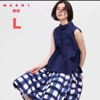 UNIQLO - UNIQLO✕マルニ MARNI ブラウス タックブラウス L