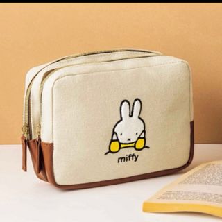 ミッフィー(miffy)の【新品】ミッフィー 整理上手になれる刺繍が可愛い二層式ポーチ(ポーチ)