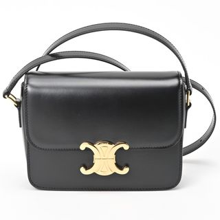 celine - セリーヌ / CELINE　ティーン トリオンフ バッグ　188423BF4.38NO　シャイニーカーフスキン　ブラック　【中古】 商品番号 S-155317