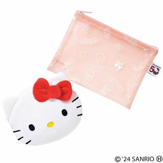 【新品】HELLO KITTY ふわふわフェイスポーチ＆ クリアポーチ