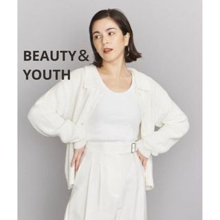 ビューティアンドユースユナイテッドアローズ(BEAUTY&YOUTH UNITED ARROWS)のBEAUTY＆YOUTH UNITED BY ニットポロ カーディガン ホワイト(カーディガン)