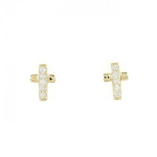 【リメイク】K18YG クロス ダイヤモンド ピアス 0.10CT(ピアス)