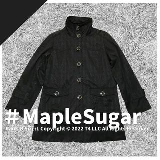 MapleSugar コート　黒　千鳥柄　Lサイズ　春　秋　美品 ✓1928(その他)