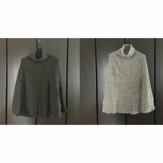 SALE! 無印 ポンチョ 2枚 アルパカ・ウール５０％  美品！