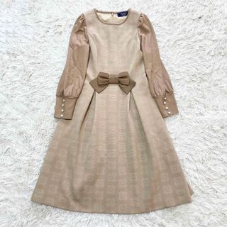 美品✨エムズグレイシー ワンピース Aライン カメリア ドッキング パール