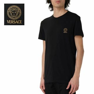 送料無料 14 VERSACE ヴェルサーチ AUU01005 1A10011 A1008 ブラック Tシャツ メデューサ 半袖 size 4