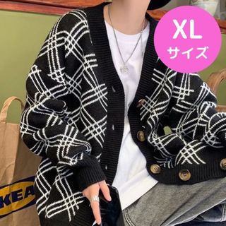 【再販】カーディガン　XL　ヒップホップ　ユニセックス　オーバーサイズ　着回し(カーディガン)