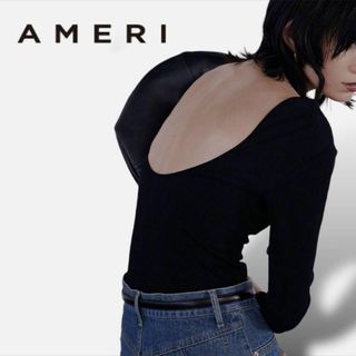 【送料無料】AMERI BACK OPEN BODYSUIT TOPS(Tシャツ(長袖/七分))