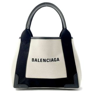 バレンシアガ(Balenciaga)のバレンシアガ ハンドバッグ ネイビーカバ XS 390346 BALENCIAGA バッグ ポーチ付き 黒 白(ハンドバッグ)