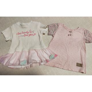 ビケット(Biquette)の女の子　90センチ　トップス　半袖Tシャツ　2枚セット　ビケット　キムラタン(Tシャツ/カットソー)