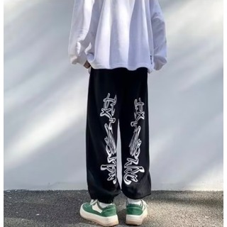 【人気商品】パンツ　ユニセックス　黒　デザイン　ヒップホップ　ストリート　韓国