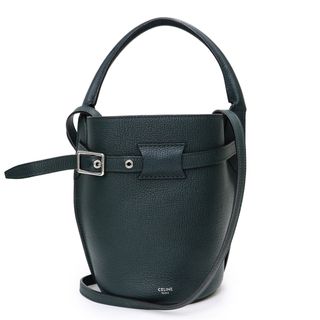 セリーヌ(celine)のセリーヌ ビッグバッグ ナノ バケット 2way ショルダー ハンドバッグ 斜め掛け カーフスキン レザー ダークグリーン 緑 シルバー金具 187243 CELINE（未使用保管品）(ハンドバッグ)