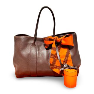 エルメス(Hermes)のHERMES エルメス ガーデンツイリーTPM トートバッグ ヴォースイフト レザー ハバナ ブラウン(トートバッグ)