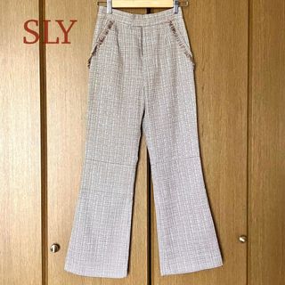 SLY - SLY  LINEN TWEED FLARE PT リネンツイード フレアパンツ