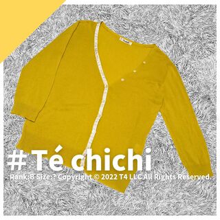 Techichi カーディガン イエロー 黄色 ショート丈 春  ✓1879(カーディガン)