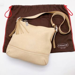 コーチ(COACH)のCOACH コーチ ショルダーバッグ アイボリー 白系　レザー　フリンジ(ショルダーバッグ)