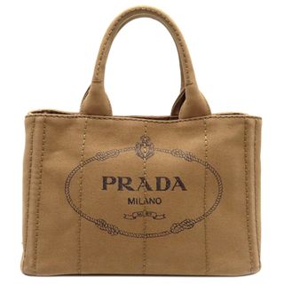 PRADA - プラダ PRADA 2WAYバッグ カナパ トート キャンバス TABACCO ゴールド金具 茶 ショルダーバッグ ハンドバッグ  1BG439 【保存袋】【中古】