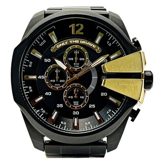 ディーゼル(DIESEL)の☆☆DIESEL ディーゼル MEGA CHIEF メガチーフ DZ-4338 ブラック×ゴールド クォーツ メンズ 腕時計(腕時計(アナログ))