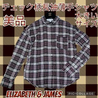 エリザベスアンドジェームス(ELIZABETH AND JAMES)の美品♥Elizabeth&James♥ネルシャツ♥チェック♥長袖♥パープル♥紫(シャツ/ブラウス(長袖/七分))