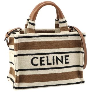 celine - セリーヌ CELINE トートバッグ スモール THAIS カバ ジャカード ストライプテキスタイル ロゴ ショルダー 19916 2FO2 14ML