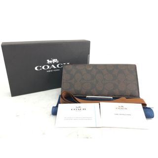 コーチ(COACH)の▼▼COACH コーチ メンズ 二つ折り長財布 ミッドナイトシグネチャー アウトレット  74939 MID ブラウン(財布)