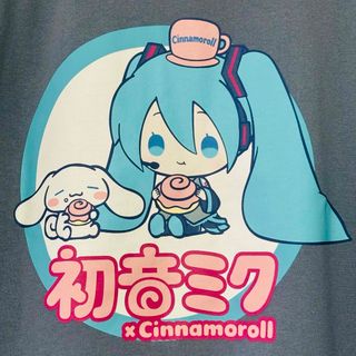 初音ミク シナモン コラボTシャツ M~Lサイズ ブルー(Tシャツ/カットソー(半袖/袖なし))