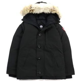 カナダグース(CANADA GOOSE)の美品○CANADA GOOSE カナダグース 3426MA CHATEAU PARKA シャトーパーカ ロゴワッペン付 フーデッド ダブルジップ ダウンジャケット ブラック S カナダ製 正規品 メンズ(ダウンジャケット)