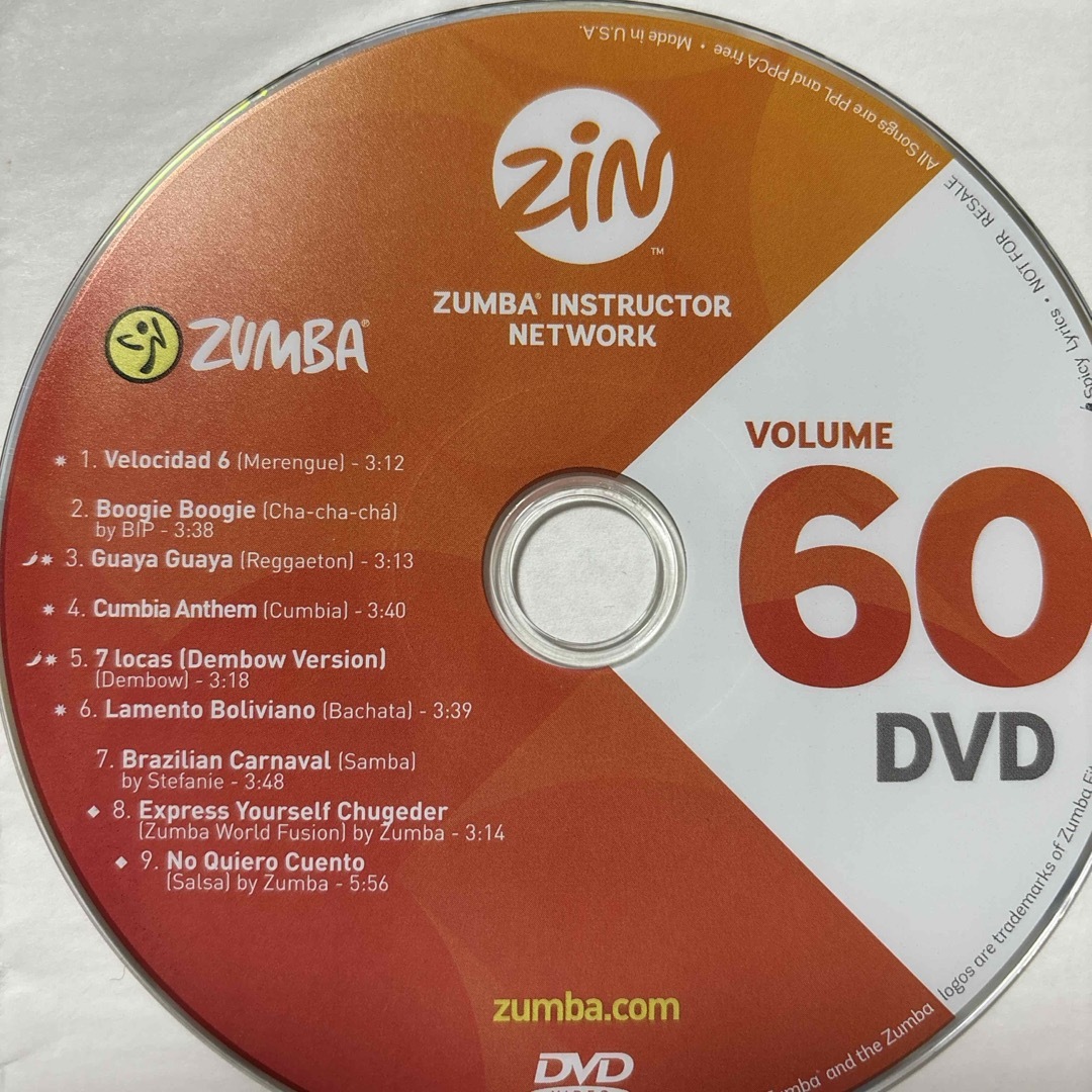 ズンバ ZIN60 CD.DVD ズンバ ZIN60 CD.DVD