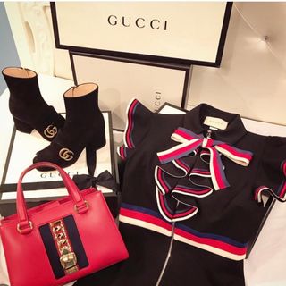 エルメス(Hermes)のGUCCI グッチ シルヴィ ドレス　Sサイズ(ひざ丈ワンピース)