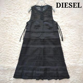 美品⭐︎DIESEL　クロシェワンピース　レース　フレア　黒　38