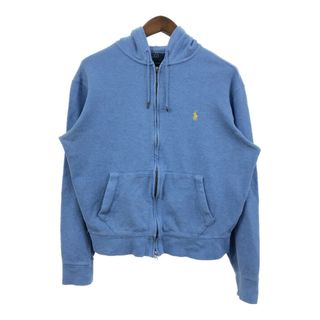 ポロラルフローレン(POLO RALPH LAUREN)のPolo by Ralph Lauren ポロ ラルフローレン フルジップ スウェット パーカー ワンポイント ライトブルー (メンズ M) 中古 古着 Q7552(パーカー)