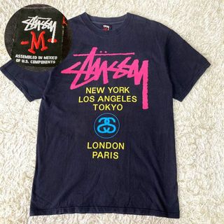 ステューシー(STUSSY)のSTUSSY ワールドツアー tシャツ 半袖 フェード ブラック 黒(Tシャツ/カットソー(半袖/袖なし))